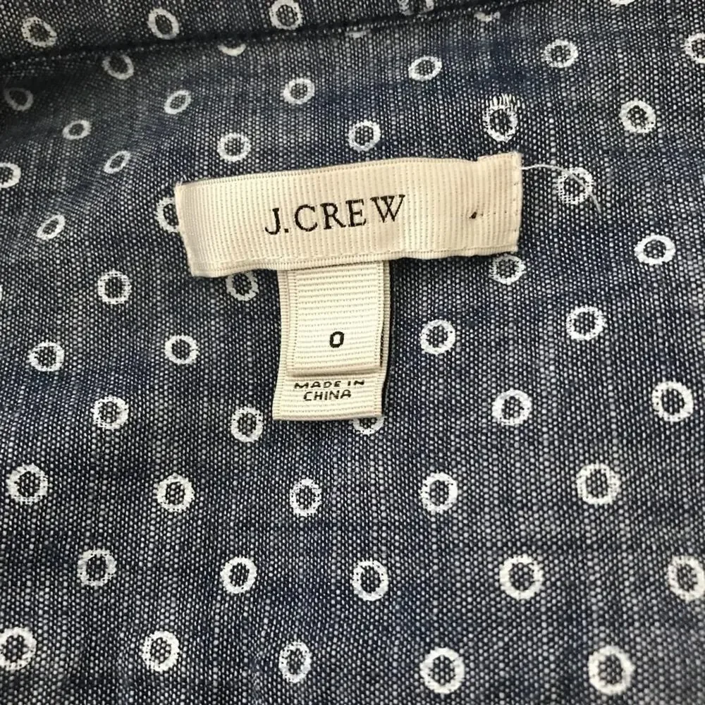 J. Crew circle print chambray popover Henley top
